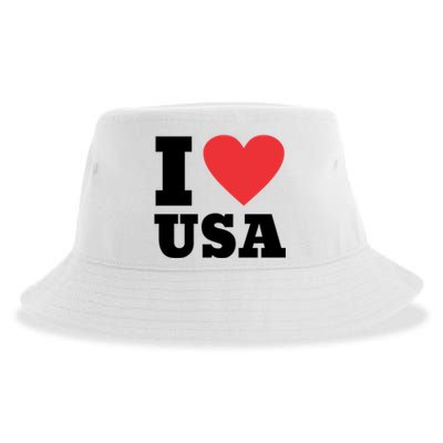 I Love Usa I Heart Usa Family Travel Usa Gift Sustainable Bucket Hat