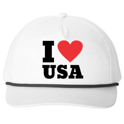 I Love Usa I Heart Usa Family Travel Usa Gift Snapback Five-Panel Rope Hat