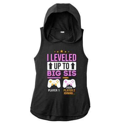 I Leveled Up To Big Sis Player 2 Joining 2024 Cute Ladies PosiCharge Tri-Blend Wicking Draft Hoodie Tank