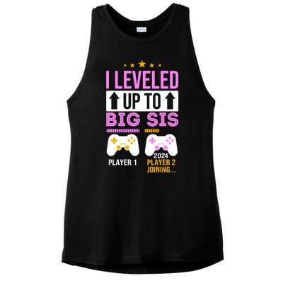 I Leveled Up To Big Sis Player 2 Joining 2024 Cute Ladies PosiCharge Tri-Blend Wicking Tank