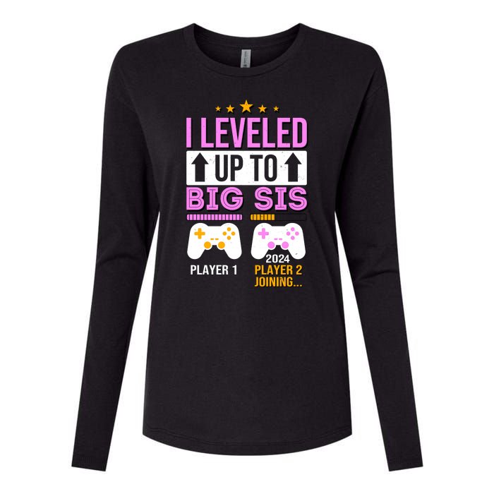 I Leveled Up To Big Sis Player 2 Joining 2024 Cute Womens Cotton Relaxed Long Sleeve T-Shirt