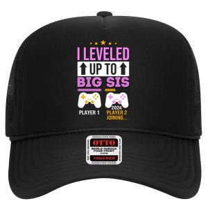 I Leveled Up To Big Sis Player 2 Joining 2024 Cute High Crown Mesh Back Trucker Hat