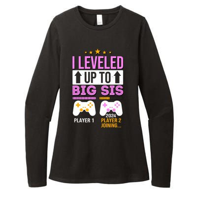 I Leveled Up To Big Sis Player 2 Joining 2024 Cute Womens CVC Long Sleeve Shirt