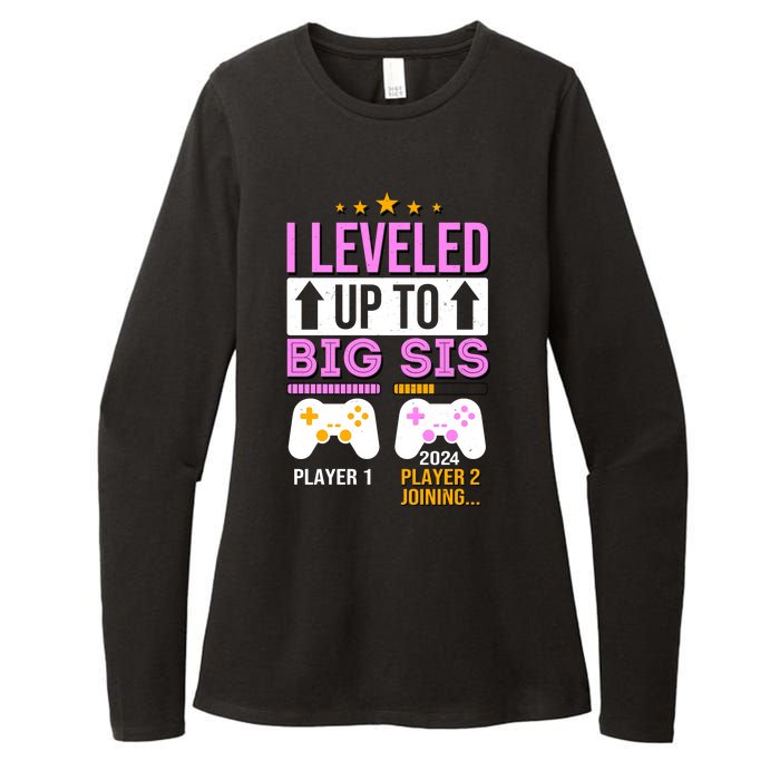 I Leveled Up To Big Sis Player 2 Joining 2024 Cute Womens CVC Long Sleeve Shirt