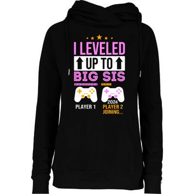 I Leveled Up To Big Sis Player 2 Joining 2024 Cute Womens Funnel Neck Pullover Hood