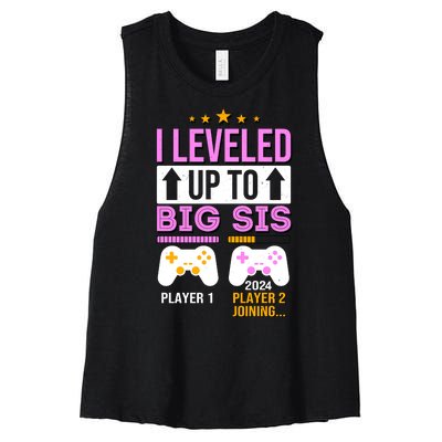 I Leveled Up To Big Sis Player 2 Joining 2024 Cute Women's Racerback Cropped Tank