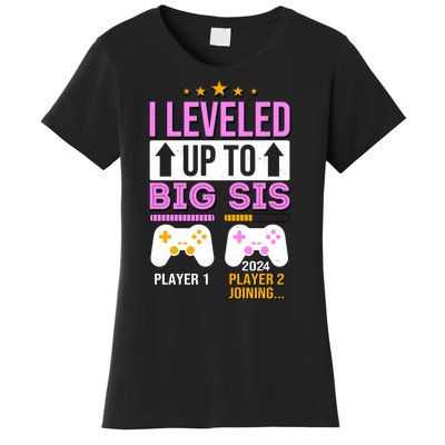 I Leveled Up To Big Sis Player 2 Joining 2024 Cute Women's T-Shirt