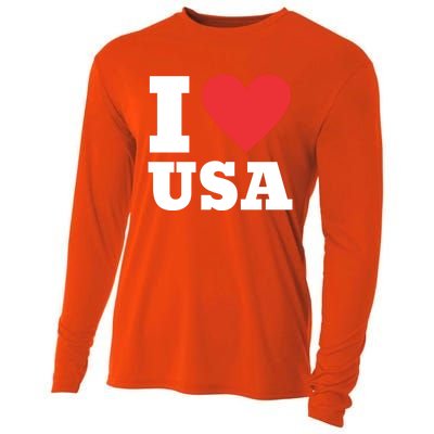 I Love Usa I Heart Usa Family Travel Usa Gift Cooling Performance Long Sleeve Crew