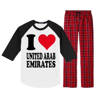 I Love United Arab Emirates Raglan Sleeve Pajama Set