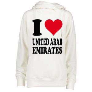 I Love United Arab Emirates Womens Funnel Neck Pullover Hood