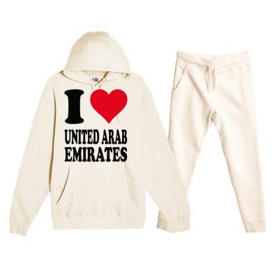 I Love United Arab Emirates Premium Hooded Sweatsuit Set