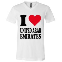 I Love United Arab Emirates V-Neck T-Shirt