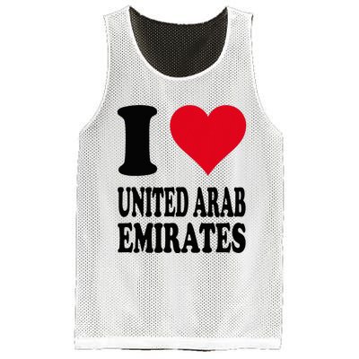 I Love United Arab Emirates Mesh Reversible Basketball Jersey Tank