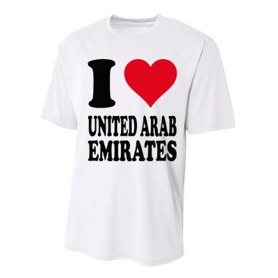 I Love United Arab Emirates Performance Sprint T-Shirt