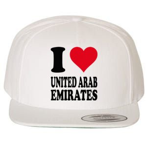 I Love United Arab Emirates Wool Snapback Cap