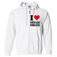 I Love United Arab Emirates Full Zip Hoodie