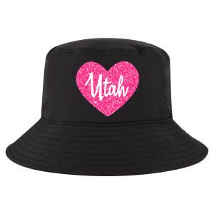 I Love Utah USA State Pink Heart Gift For Women Cool Comfort Performance Bucket Hat