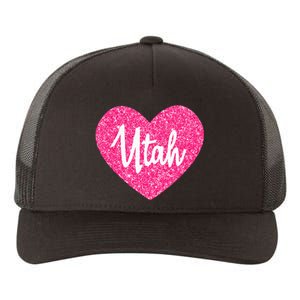 I Love Utah USA State Pink Heart Gift For Women Yupoong Adult 5-Panel Trucker Hat