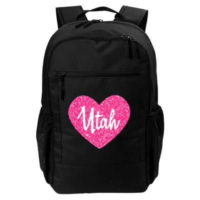 I Love Utah USA State Pink Heart Gift For Women Daily Commute Backpack