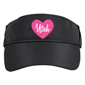 I Love Utah USA State Pink Heart Gift For Women Adult Drive Performance Visor