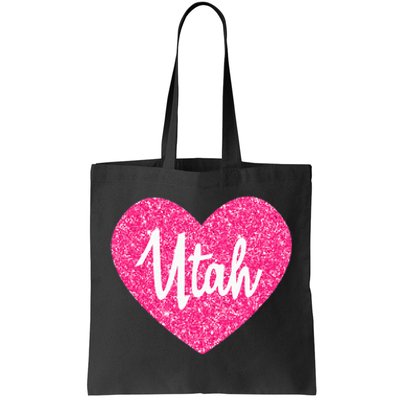 I Love Utah USA State Pink Heart Gift For Women Tote Bag