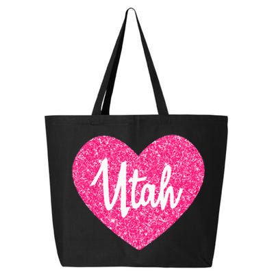 I Love Utah USA State Pink Heart Gift For Women 25L Jumbo Tote