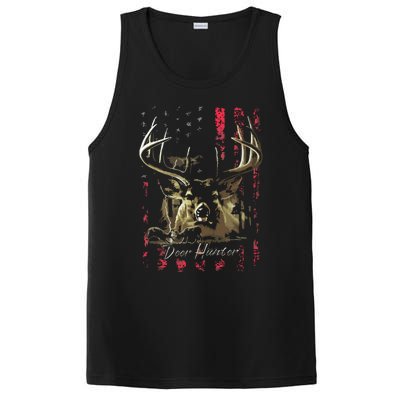 I LOVE USA American Flag And Deer Hunter PosiCharge Competitor Tank