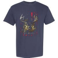 I LOVE USA American Flag And Deer Hunter Garment-Dyed Heavyweight T-Shirt