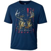 I LOVE USA American Flag And Deer Hunter Cooling Performance Crew T-Shirt