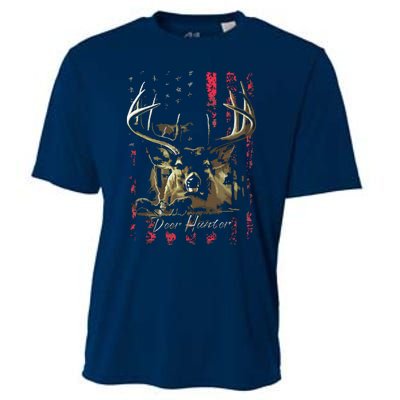 I LOVE USA American Flag And Deer Hunter Cooling Performance Crew T-Shirt