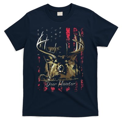 I LOVE USA American Flag And Deer Hunter T-Shirt