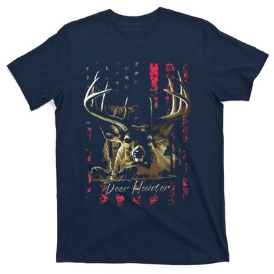 I LOVE USA American Flag And Deer Hunter T-Shirt