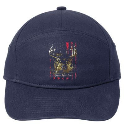 I LOVE USA American Flag And Deer Hunter 7-Panel Snapback Hat