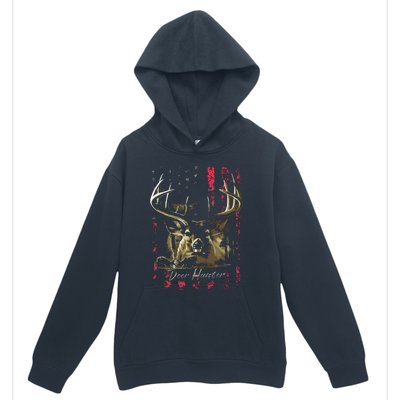 I LOVE USA American Flag And Deer Hunter Urban Pullover Hoodie