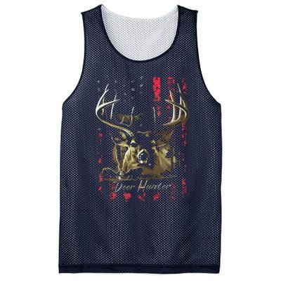 I LOVE USA American Flag And Deer Hunter Mesh Reversible Basketball Jersey Tank