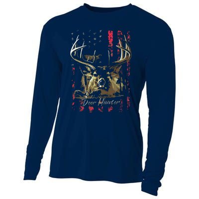 I LOVE USA American Flag And Deer Hunter Cooling Performance Long Sleeve Crew