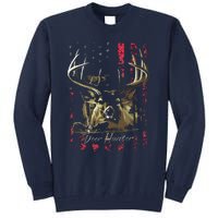 I LOVE USA American Flag And Deer Hunter Tall Sweatshirt