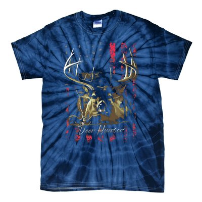 I LOVE USA American Flag And Deer Hunter Tie-Dye T-Shirt