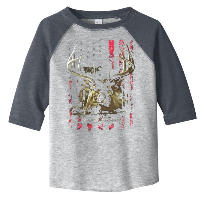 I LOVE USA American Flag And Deer Hunter Toddler Fine Jersey T-Shirt