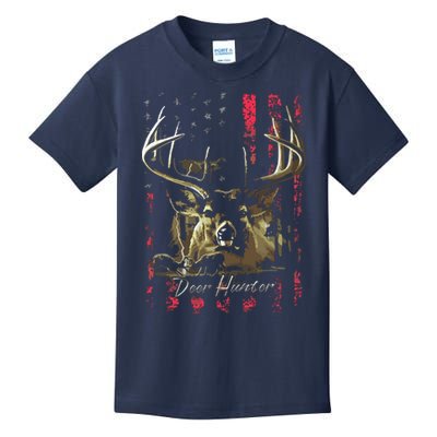 I LOVE USA American Flag And Deer Hunter Kids T-Shirt
