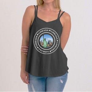 I Love U S A  Liberty Street Style Souvenir Unisex Gift Women's Strappy Tank