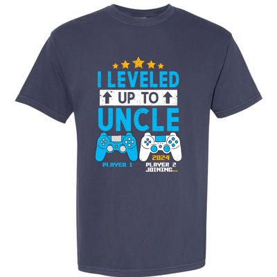 I Leveled Up To Uncle 2024 Gamer Soon To Be Uncle 2024 Garment-Dyed Heavyweight T-Shirt