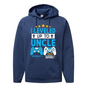 I Leveled Up To Uncle 2024 Gamer Soon To Be Uncle 2024 Performance Fleece Hoodie