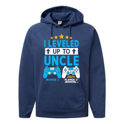 I Leveled Up To Uncle 2024 Gamer Soon To Be Uncle 2024 Performance Fleece Hoodie