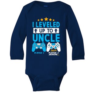 I Leveled Up To Uncle 2024 Gamer Soon To Be Uncle 2024 Baby Long Sleeve Bodysuit