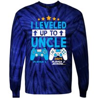 I Leveled Up To Uncle 2024 Gamer Soon To Be Uncle 2024 Tie-Dye Long Sleeve Shirt