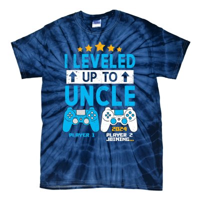 I Leveled Up To Uncle 2024 Gamer Soon To Be Uncle 2024 Tie-Dye T-Shirt