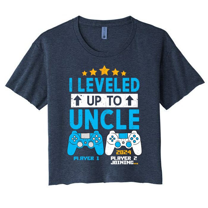 I Leveled Up To Uncle 2024 Gamer Soon To Be Uncle 2024 Women's Crop Top Tee