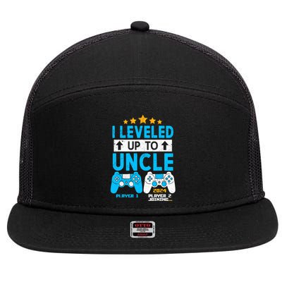 I Leveled Up To Uncle 2024 Gamer Soon To Be Uncle 2024 7 Panel Mesh Trucker Snapback Hat