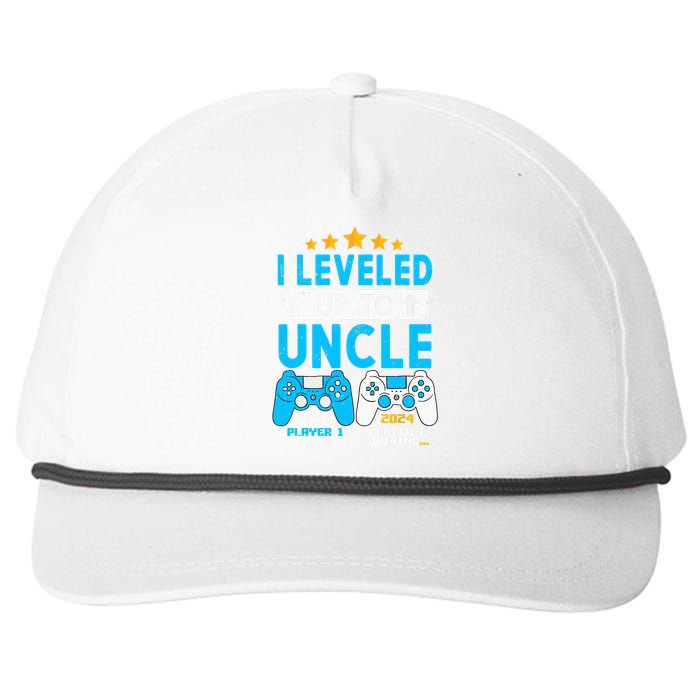 I Leveled Up To Uncle 2024 Gamer Soon To Be Uncle 2024 Snapback Five-Panel Rope Hat